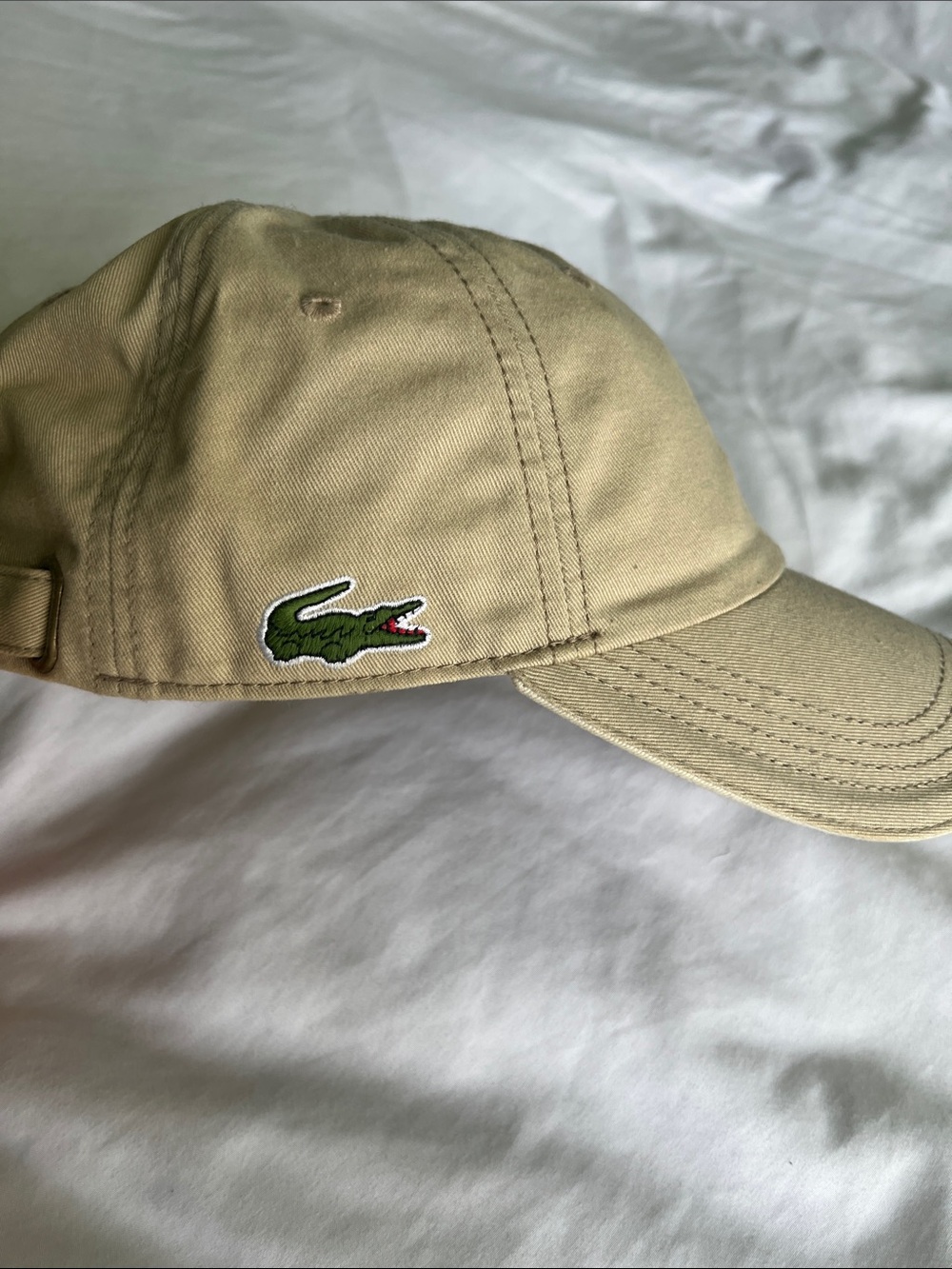 Lacoste Khaki Cap with Green Crocodile Patch